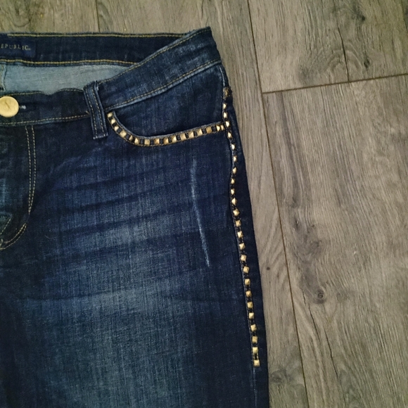 Rock & Republic Kasandra Gold Studded Bootcut Jeans 16 - Picture 3 of 15